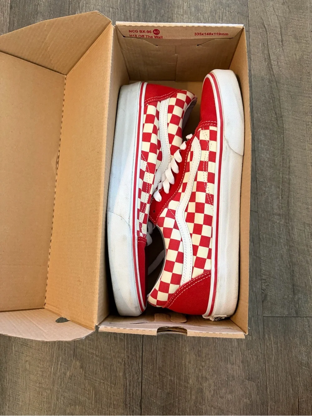 Vans Checkerboard Old Skool Sneakers in Red and White